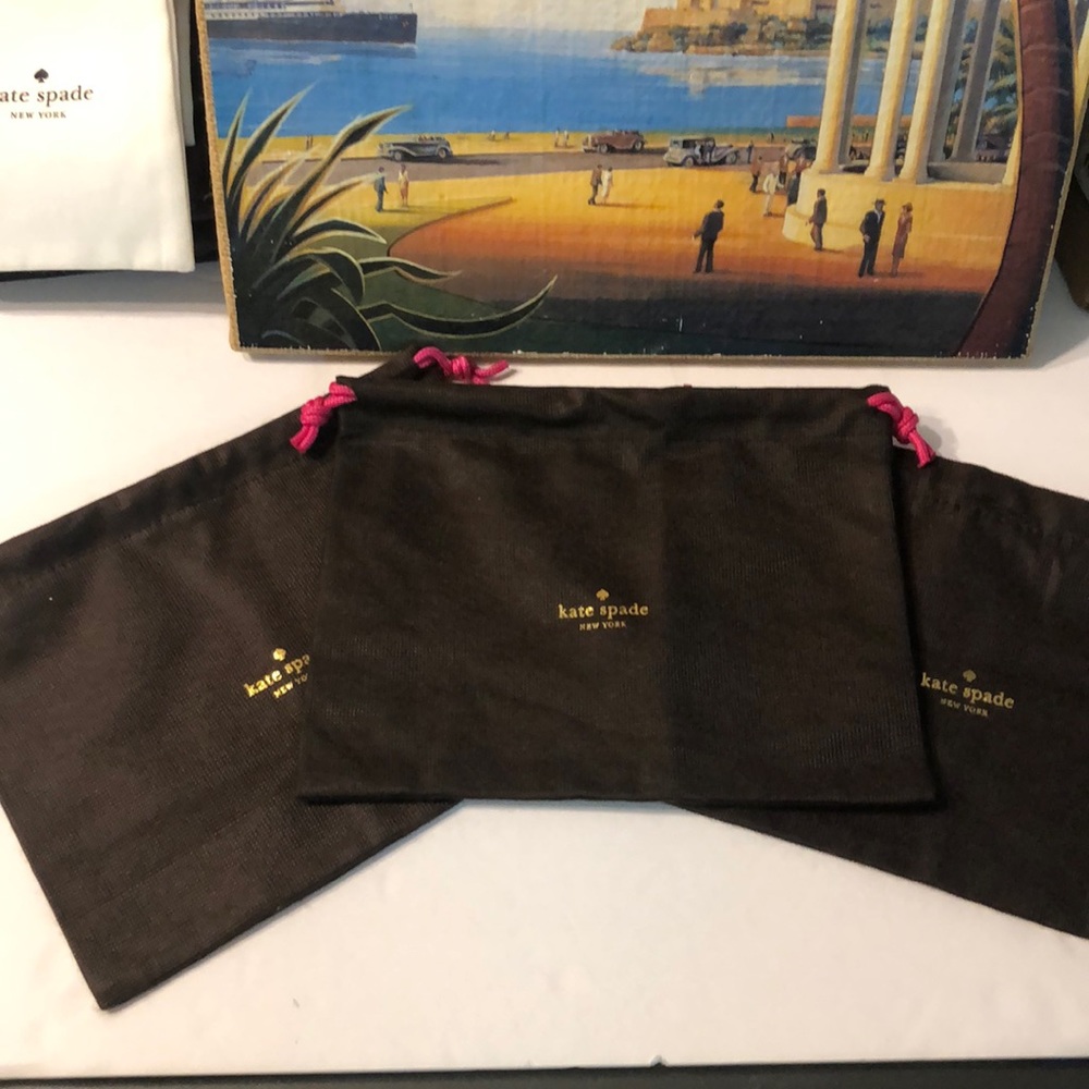 Lot of 3 Kate Spade Wallet/ clutch Dust bag New